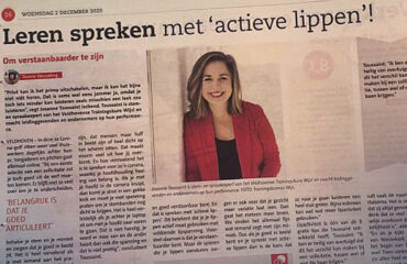 Stemspraakexpert Josanne in een interview in het Eindhovens Dagblad over 'leren spreken met actieve lippen.